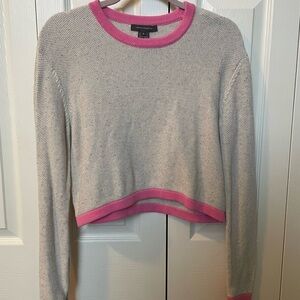 French Connection Pink and Gray Knit Sweater